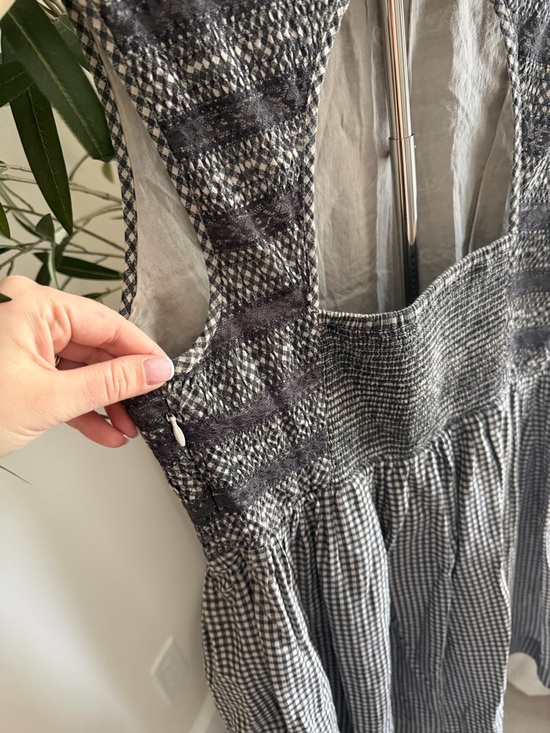 Free People Gingham Lace Sleeveless Dress Fit Flare Size 8 - Picture 4 of 8